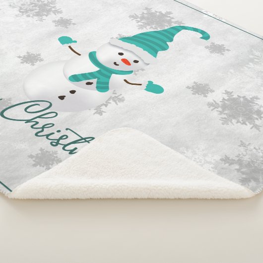 Aquamariner Niedlicher Snowman Holiday Sherpa Blan Sherpadecke (3/4)