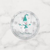 Aquamariner Niedlicher Snowman Table Confetti Konfetti (Klein Vorderseite)