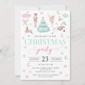 Aquamariner Nussknacker-Bonbons Weihnachts-Party Feiertagskarte (Vorderseite)