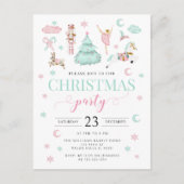 Aquamariner Nussknacker-Bonbons Weihnachts-Party Feiertagspostkarte (Vorderseite)
