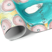 Aquamariner Oktopus Wasserfarbe Geschenkpapier (Rolleneckpunkt)