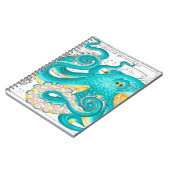 Aquamariner Oktopus Wasserfarbe Notizblock (Linke Seite)