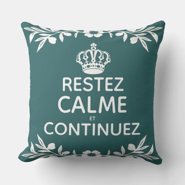 aquamariner Olivenzweig Französischer Behalt Calm  Kissen (Vorderseite)