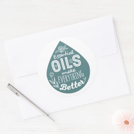 Aquamariner Ölrückgang Runder Aufkleber (Umschlag)