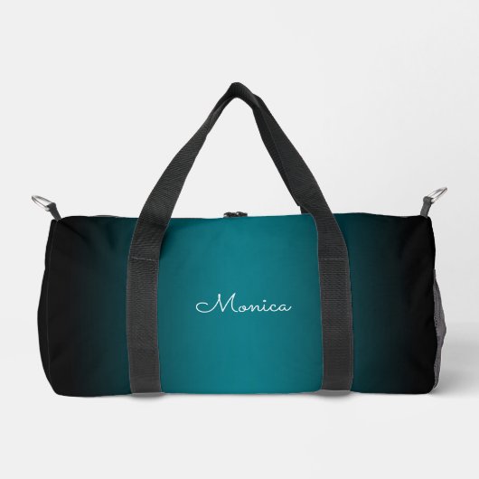 Aquamariner Ombre der Black Edge Duffle Bag (Vorderseite)