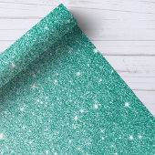 Aquamariner Ombre Glitzer Geschenkpapier