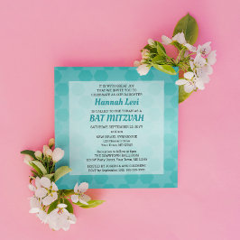 Aquamariner Ombre Star von David Bat Mitzvah Squar Einladung
