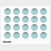 Aquamariner Ombré-Wedding-Sticker Runder Aufkleber (Blatt)