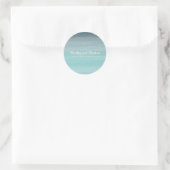 Aquamariner Ombré-Wedding-Sticker Runder Aufkleber (Tasche)