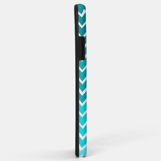 Aquamariner Ombre Zickzack Personalisierter iPhone Case-Mate iPhone Hülle (Hinten/Rechts)