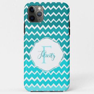 Aquamariner Ombre Zickzack Personalisierter iPhone Case-Mate iPhone Hülle