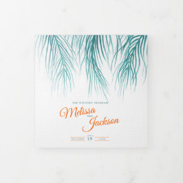 Aquamariner Orangenpalmenplatz Dreifach-gefaltete Programmkarte