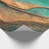 Aquamariner Ozean und Bronze Abstrakt Art Geschenkpapier (Ecke)