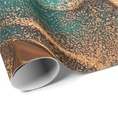 Aquamariner Ozean und Bronze Abstrakt Art Geschenkpapier (Rolleneckpunkt)