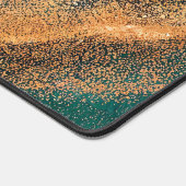 Aquamariner Ozean und Bronze Abstrakt Art Schreibtischunterlage (Ecke)