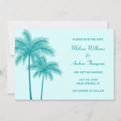 Aquamariner Palm Tree Ankündigung Datum freihalten (Vorderseite)