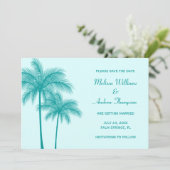 Aquamariner Palm Tree Ankündigung Datum freihalten (Stehend Vorderseite)
