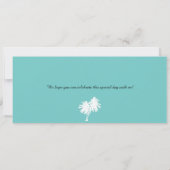 Aquamariner Palm Tree Save the Date Boarding Pass (Rückseite)