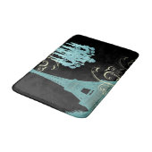 aquamariner Paris-Eiffelturm in mädchenhafter Retr Badematte (Schrägansicht)