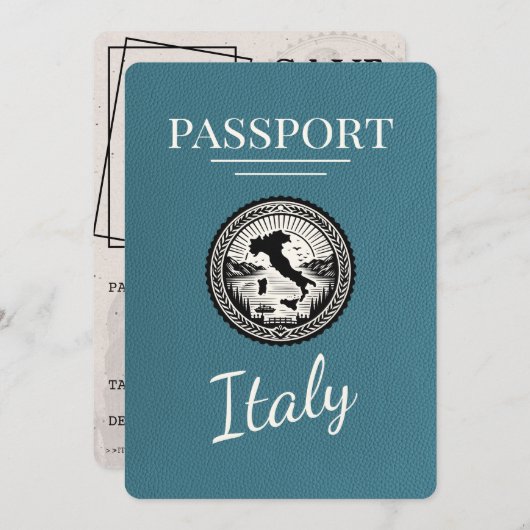 Aquamariner Pass für Italien Save The Date (Vorne/Hinten)