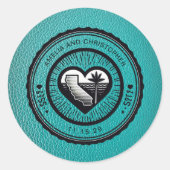 Aquamariner Pass für Kalifornien Runder Aufkleber (Vorderseite)