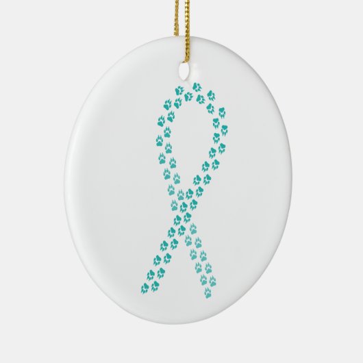 Aquamariner Pawprint Keramikornament (Rechts)