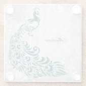 Aquamariner Peacock Personalisierter Untersetzer (Rückseite)