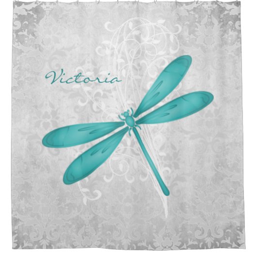 Aquamariner Personalisierter Libellenduschvorhang Duschvorhang (Vorderseite)
