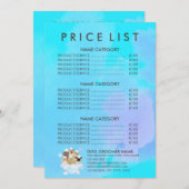 Aquamariner Pet Groomer Sitzende Katze Wellness-Ce Menükarte (Vorne/Hinten)