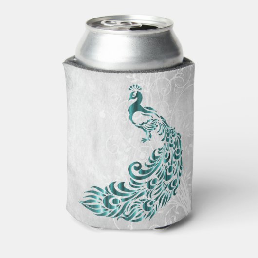 Aquamariner Pfau Personalisierte Dose Cooler Dosenkühler (Kanne Rückseite)