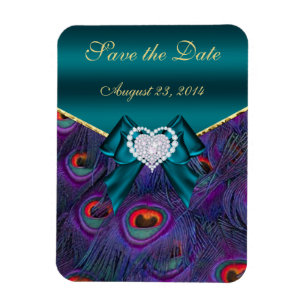 Aquamariner Pfau Save the Date Magnet