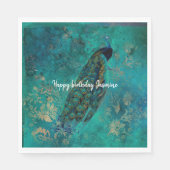 Aquamariner Pfau Serviette (Vorderseite)