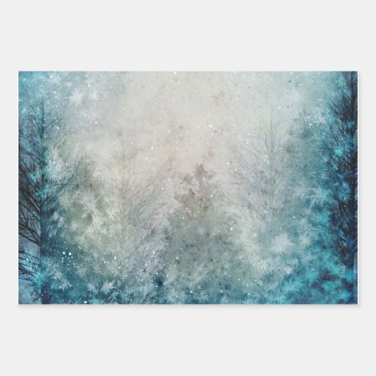 Aquamariner Pinienwald Geschenkpapier Set (Vorderseite 2)