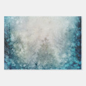 Aquamariner Pinienwald Geschenkpapier Set (Vorderseite)