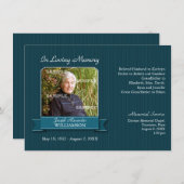 Aquamariner Pinstripe-Banner-Hinweis Einladung (Vorne/Hinten)