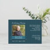 Aquamariner Pinstripe-Banner-Hinweis Einladung (Stehend Vorderseite)