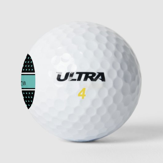 Aquamariner Polka-Dot-Strip-Script-Name Golfball (Logo)