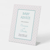 Aquamariner Poly-Dot-Babyratenzeichen Sockelschild (Vorderseite)