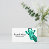 Aquamariner Pop Art Giraffe Visitenkarte (Stehend Vorderseite)