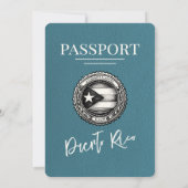 Aquamariner Puerto Rico Passport Hochzeit Einladun Einladung (Rückseite)