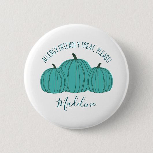 Aquamariner Pumpkin-Trick oder -Treatknopf Button (Vorderseite)