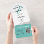 Aquamariner QR-Code All In One Einladung (Abreißtisch)