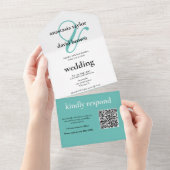 Aquamariner QR-Code All In One Einladung (Abreißtisch)