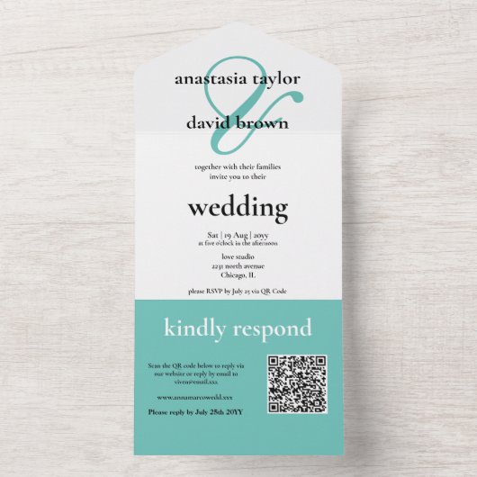 Aquamariner QR-Code All In One Einladung (Innen)