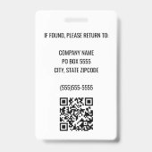 Aquamariner QR-Code Corporate Logo Mitarbeiter Fot Ausweis (Rückseite)