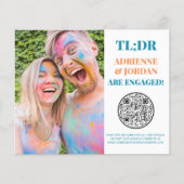 Aquamariner QR-Code Foto-Verlobung (Vorderseite)