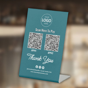 Aquamariner QR-Code für benutzerdefinierte kontakt Sockelschild
