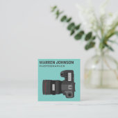 Aquamariner QR-Code für moderne Fotografen Quadratische Visitenkarte (Stehend Vorderseite)