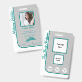 Aquamariner QR-Code für Notar mit klassischer Nota Ausweis (Vorder- & Rückseite)