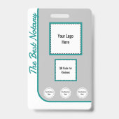 Aquamariner QR-Code für Notar mit klassischer Nota Ausweis (Rückseite)
